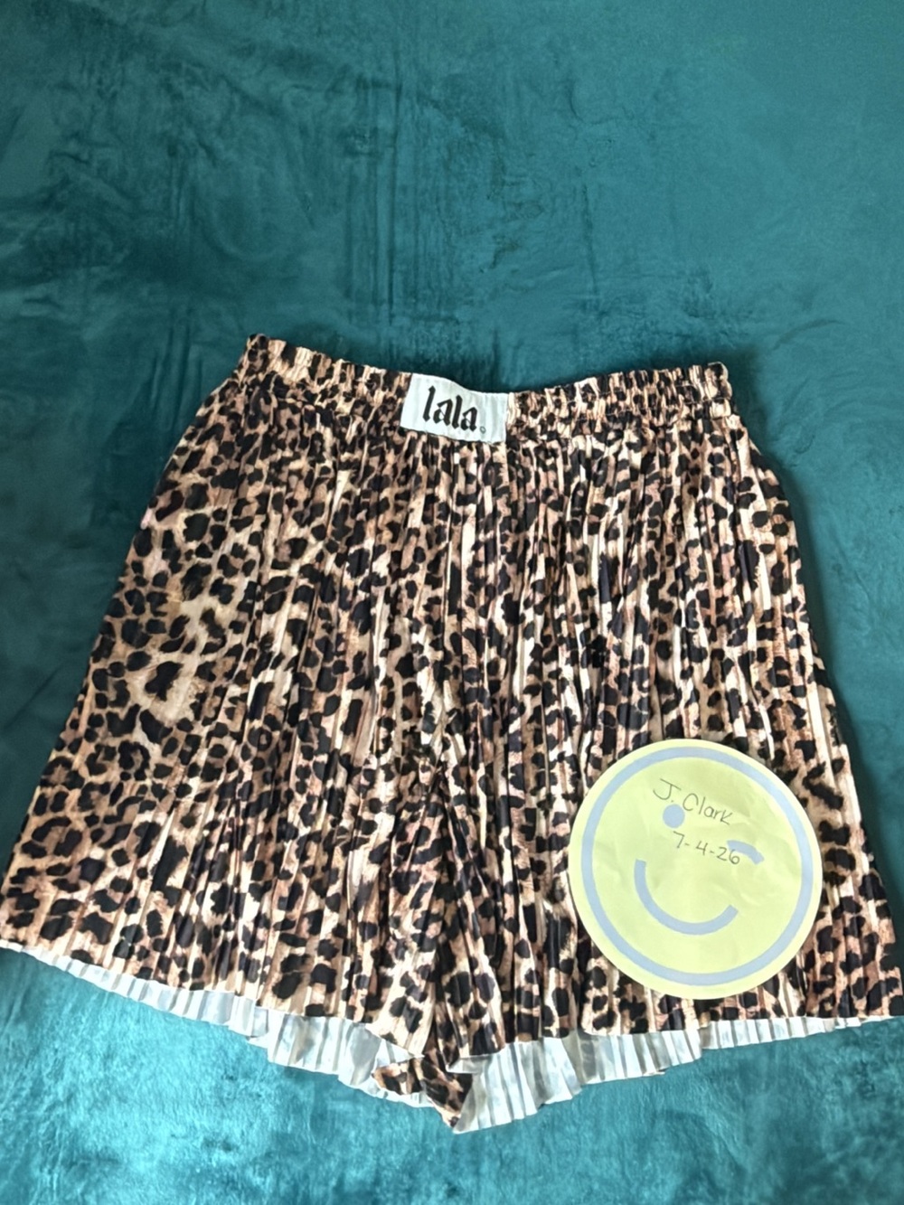 Dressed in Lala Pleated Leopard Print size small shorts